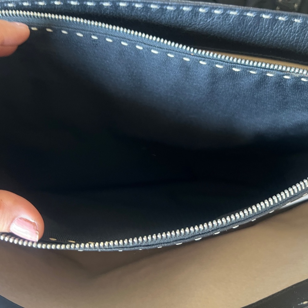 FENDI Black Leather Briefcase with Stitch Detail - Picture 10 of 13